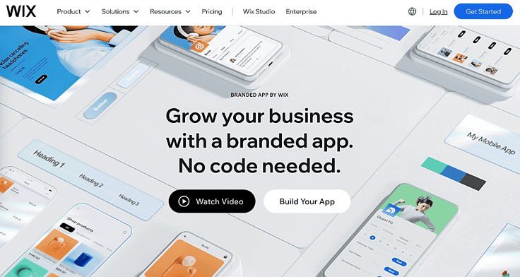 Screenshot of Wix Mobile App landing page Screenshot of Wix Mobile App landing page