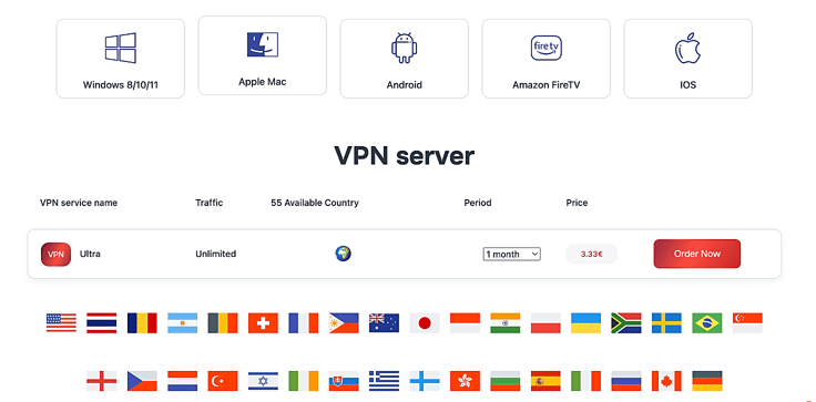 Screenshot of AlexHost's VPN services Screenshot of AlexHost's VPN services