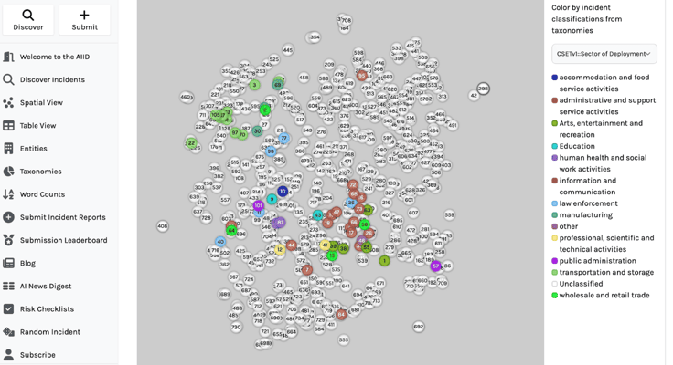 spatial visualization of AI harm incidents