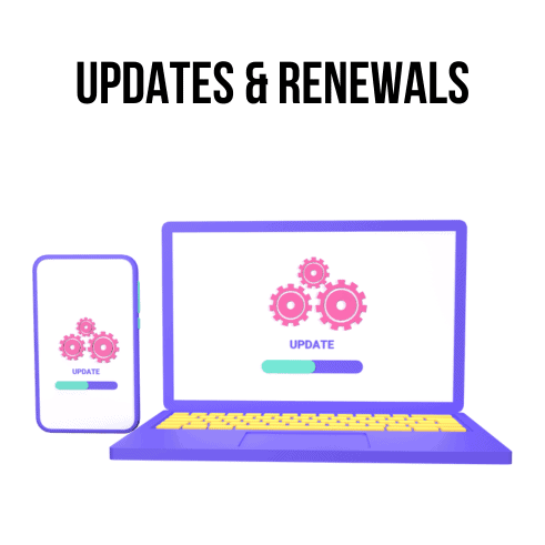 Updates & renewals illustration Updates & renewals illustration