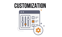 Customization of control panel with settings icon