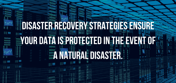 Disaster recovery strategies definition over image of a data center