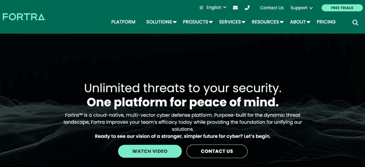 a screenshot of Fortra platform webpage a screenshot of Fortra platform webpage