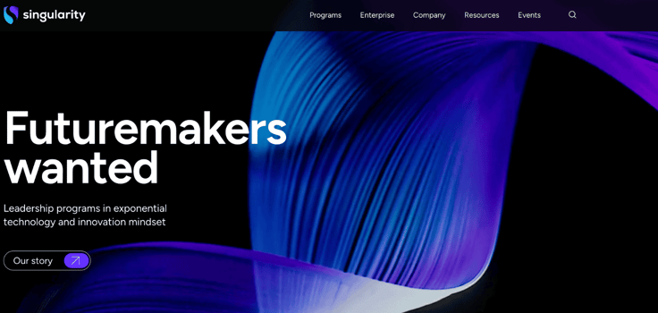 Singularity homepage screenshot