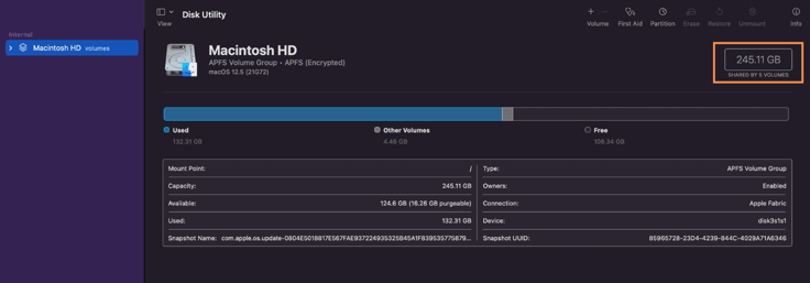Screenshot of MacOS Disk Utility 