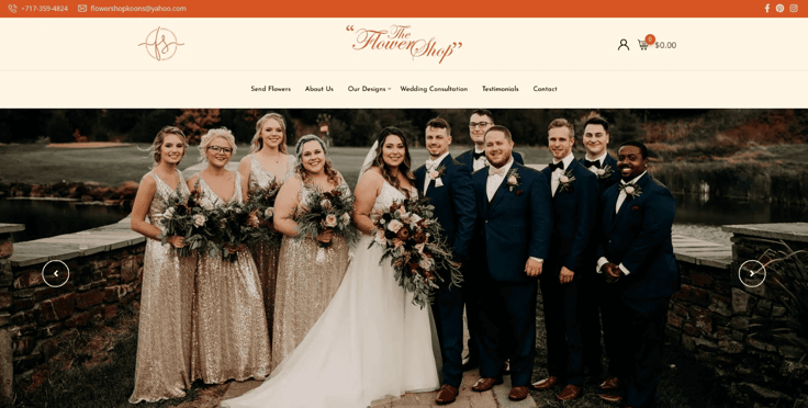 The Flower Shop homepage The Flower Shop homepage