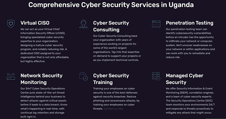 Screenshot of Othware cybersecurity services
