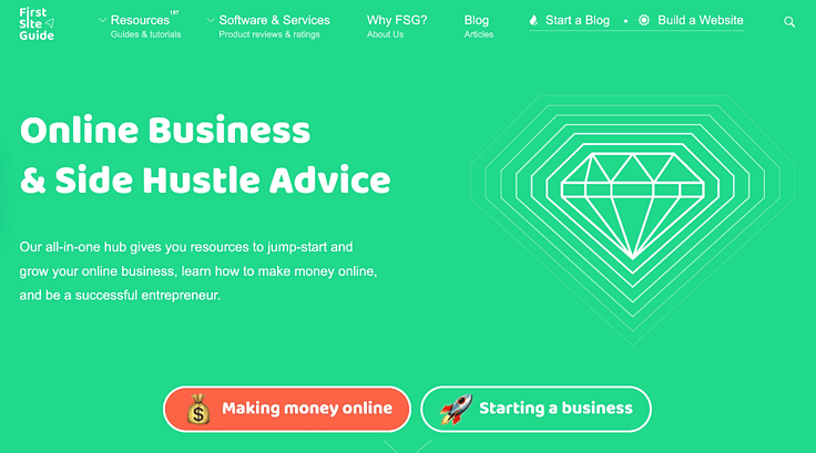 FirstSiteGuide.com homepage