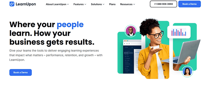 LearnUpon homepage LearnUpon homepage