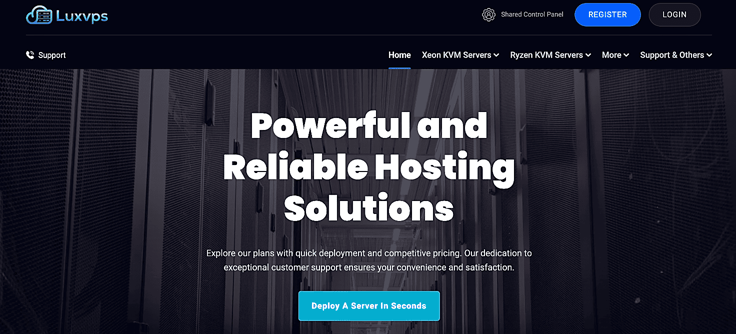 Luxvps homepage