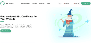 a screenshot of SSL Dragon homepage a screenshot of SSL Dragon homepage