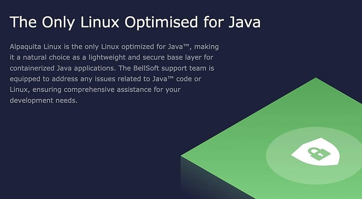 Alpaquita Linux product feature screenshot Alpaquita Linux product feature screenshot