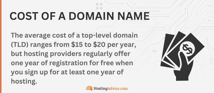 Cost of a Domain Name infographic