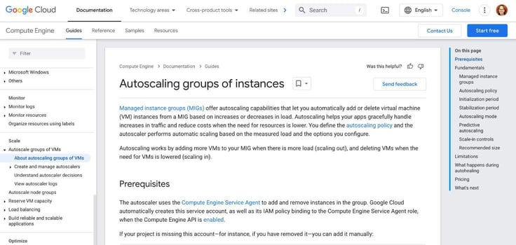 Google Cloud Autoscaler screenshot