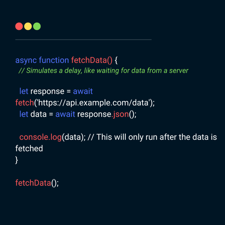 JavaScript async await example