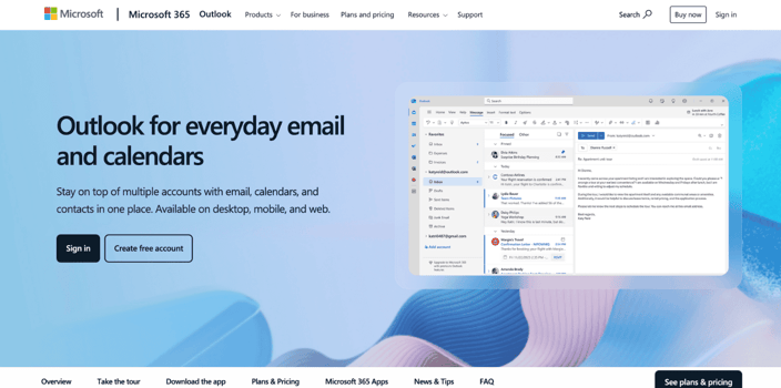 Outlook screenshot Outlook screenshot