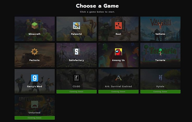 ServerFlex's list of games ServerFlex's list of games