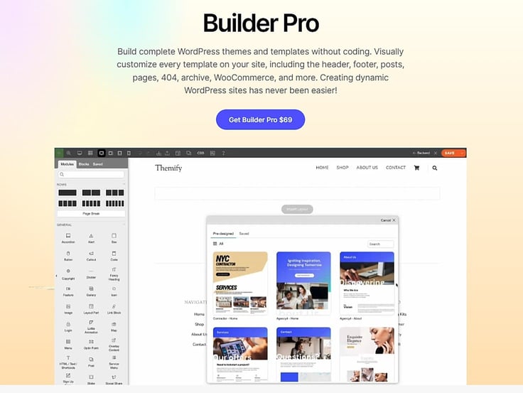 Themify Builder Pro demo screenshot