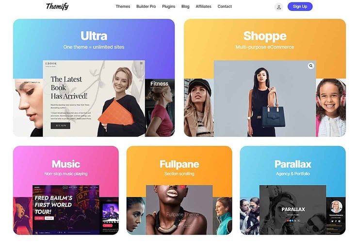 Themify themes landing page