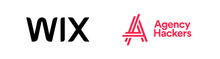 Wix + Agency Hackers logos