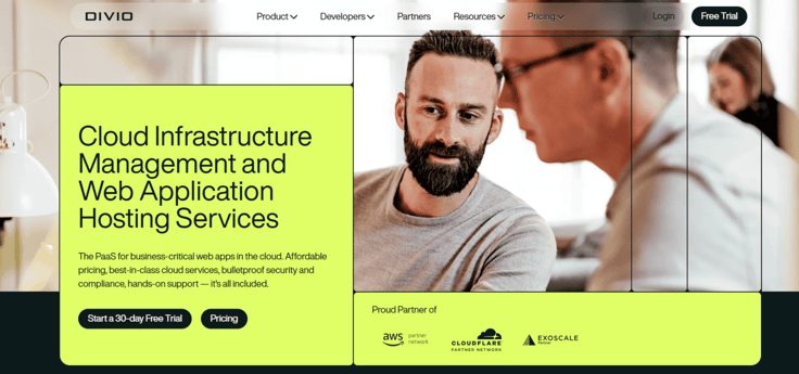 Divio homepage Divio homepage