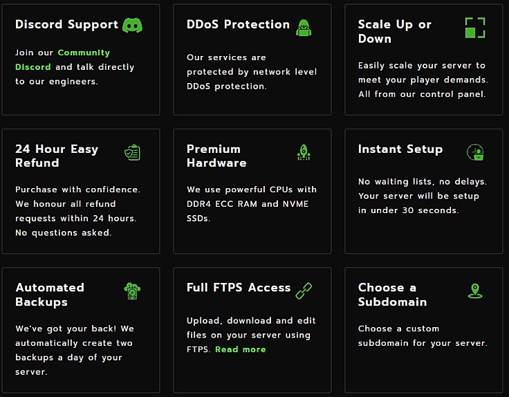 ServerFlex guaranteed features
