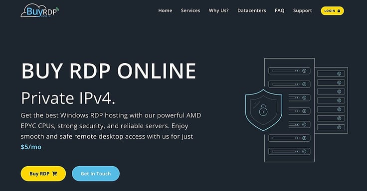 BuyRDPAdmin homepage BuyRDPAdmin homepage