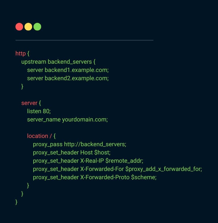 Reverse proxy server setup step 2