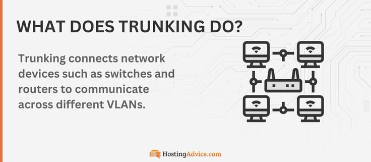 Trunking connects network devices to communicate across VLANs.