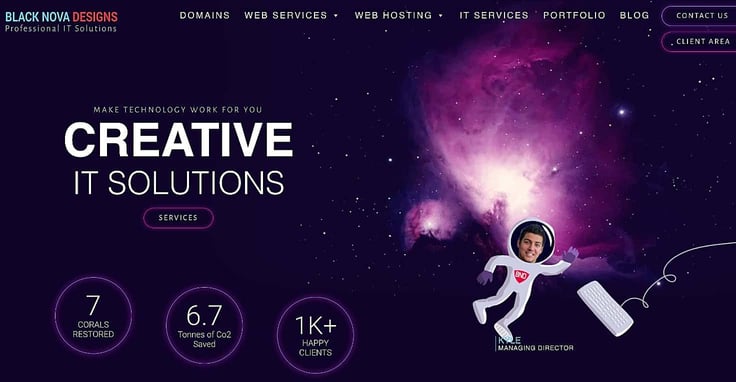 Black Nova Designs homepage