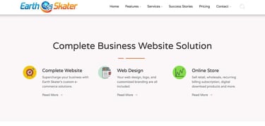 a screenshot of Earth Skater homepage a screenshot of Earth Skater homepage
