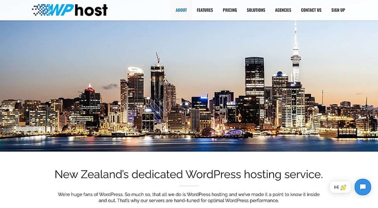 WP Host homepage WP Host homepage