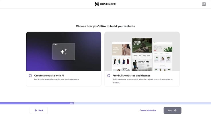 Hostinger web builder for WordPress AI vs pre-built themes Hostinger web builder for WordPress AI vs pre-built themes