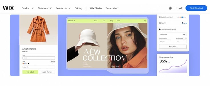 Screenshot of Wix Payments page