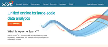 Apache Spark homepage Apache Spark homepage