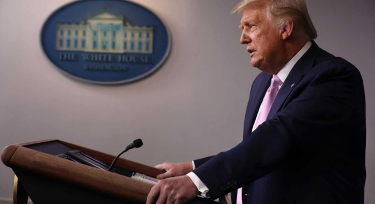 WASHINGTON, DC - AUGUST 19: U.S. President Donald Trump holds a news conference in the Brady Press Briefing Room at the White House August 19, 2020 in Washington, DC.