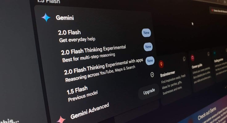 Gemini 2.0 suite on computer screen
