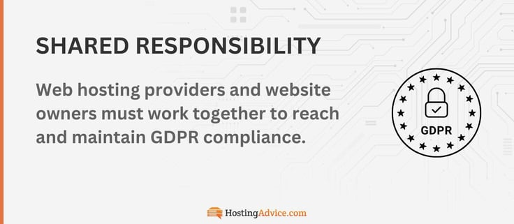 Web hosting providers and website owners must work together to reach and maintain GDPR compliance.