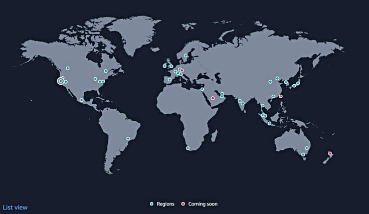 A map of AWS's global infrastructure. A map of AWS's global infrastructure.