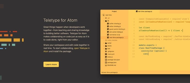 Screenshot of Atom Screenshot of Atom