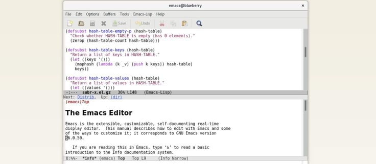Screenshot of Emacs Screenshot of Emacs