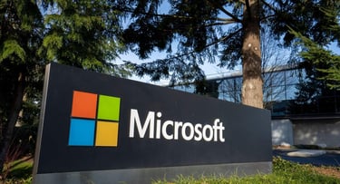 Microsoft sign is seen at its headquarters campus in Redmond, Washington