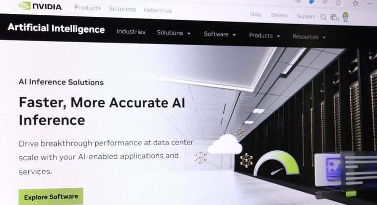 Screenshot of Nvidia's homepage on AI inference solutions Screenshot of Nvidia's homepage on AI inference solutions