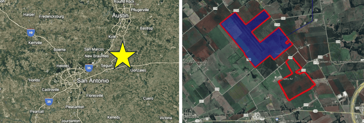 Aerial view of the project site. Source: Tract Aerial view of the project site. Source: Tract