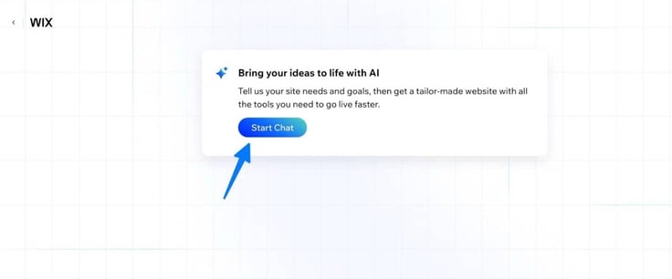 Screenshot of Wix's AI chatbot feature for website buildering