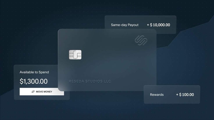 Screenshot of Squarespace debit card