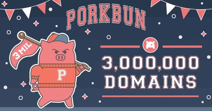 Porkbun 3 million domains banner