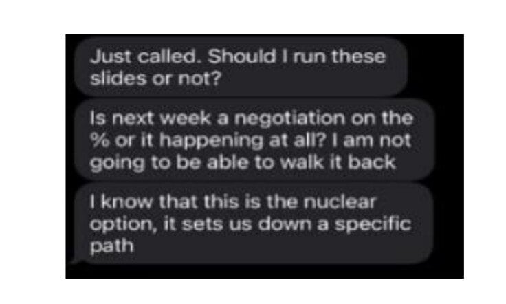 Alleged screenshot from Mullenweg to a WPE board member. Alleged screenshot from Mullenweg to a WPE board member.
