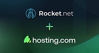 Graphic of Rocket.net and Hosting.com's logos Graphic of Rocket.net and Hosting.com's logos