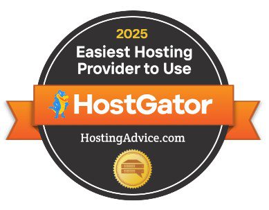 Easiest Hosting Provider to Use: HostGator badge